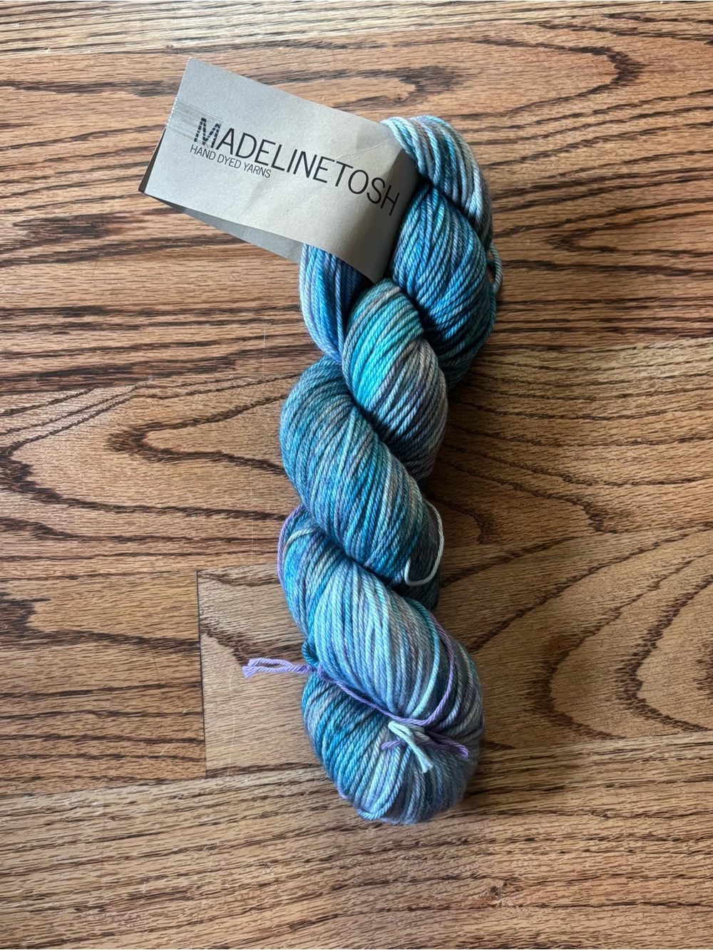 Madelinetosh Yarn DK Twist Half Moon Blue Gray Turquoise Wool Knitting Handmade